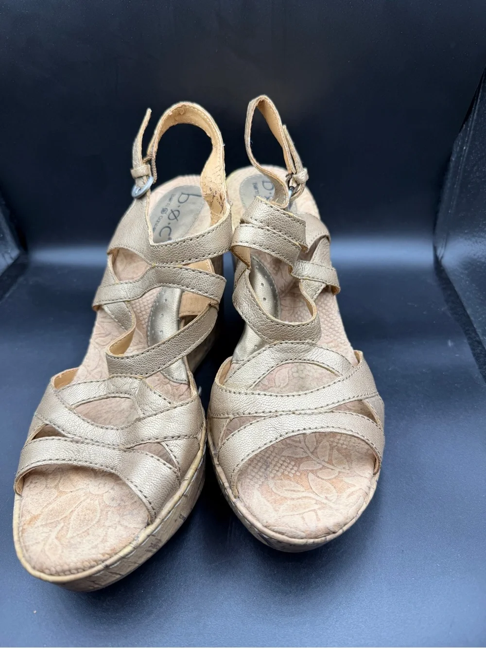 b.o.c. Women's Tan Wedge Sandals